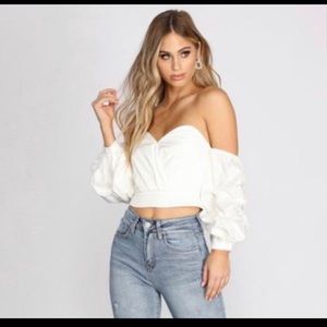 Windsor Sweet Like Me Puff Sleeve Crop Top